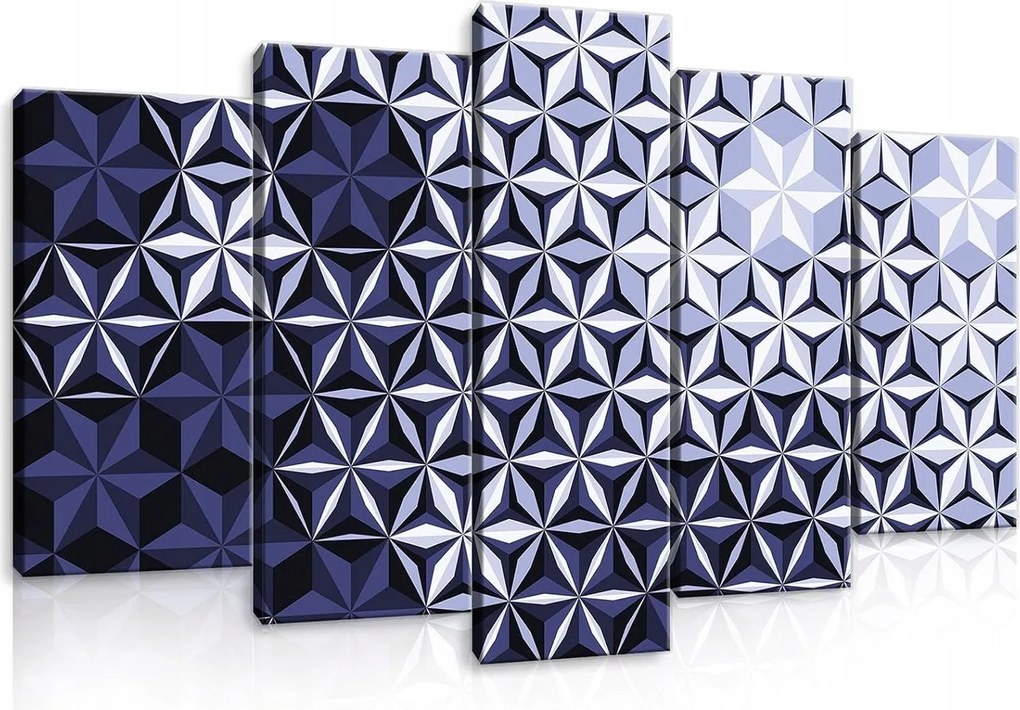 Vászonkép 100x60 Geometria absztrakt kék lila fehér árnyék fény