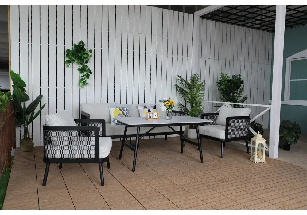 Szürke fém kerti fotel Edinburgh Duo – Rojaplast