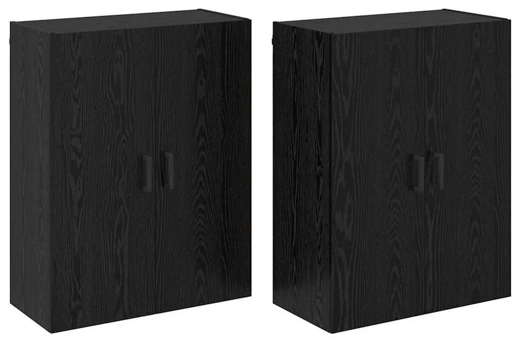 Fali Szekrények 2 pcs Musta tammi 69.5 x 34 x 90 cm Faanyag
