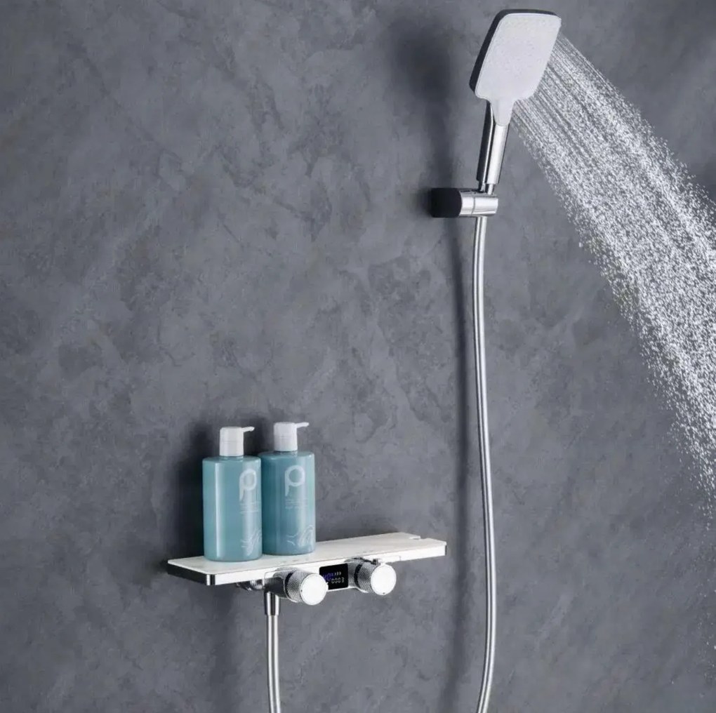 Termosztátos zuhanyrendszer ELITE EDITION BBT2053 LED-kijelzővel, több színváltozatban — Króm-kő