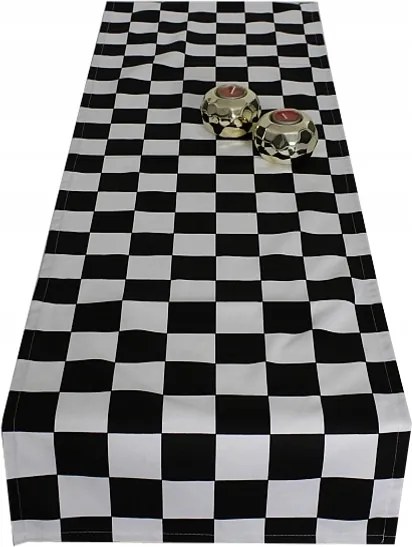 Futófelület fekete fehér Szövet 40x140 kockás