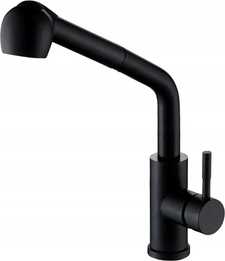 Konyhai Csaptelep Kihúzható Kifolyócsővel Matt Fekete Kétféle Zuhanyzási Mód