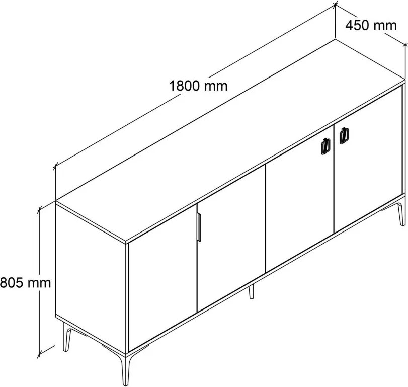 Neva komód, 180 cm – TR707DWL1245
