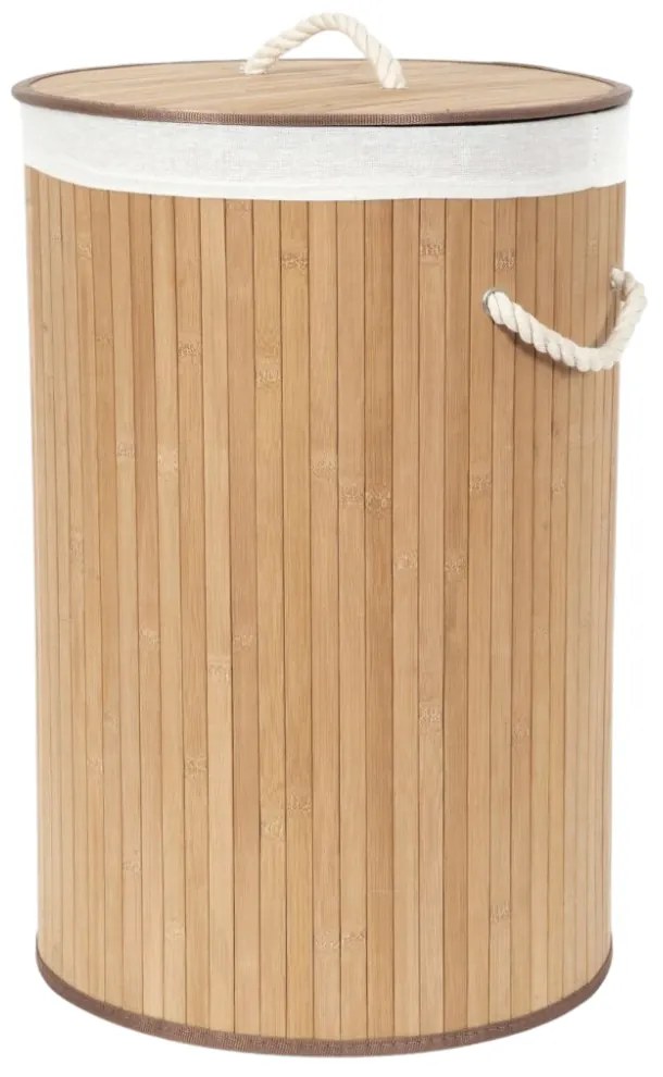 Compactor Bamboo szennyestartó kosár, kerek,természetes