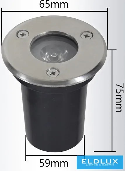 UNIVERSO Taposólámpa LED 1.5w 120lm 4000k 60° IP65 acél Ø65-Ø59x75mm