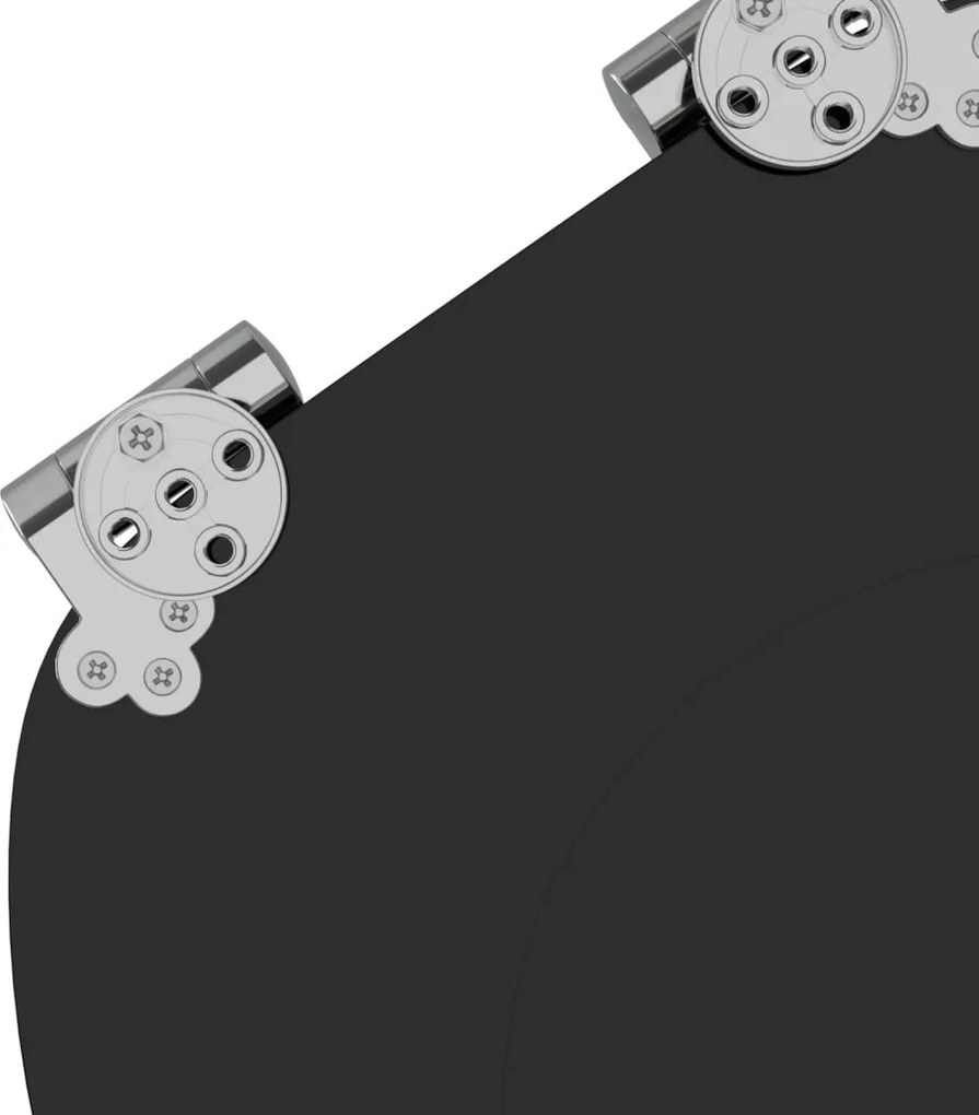 Lágy záródású WC ülőke 2 pcs Fekete 44 x 38 cm MDF lap