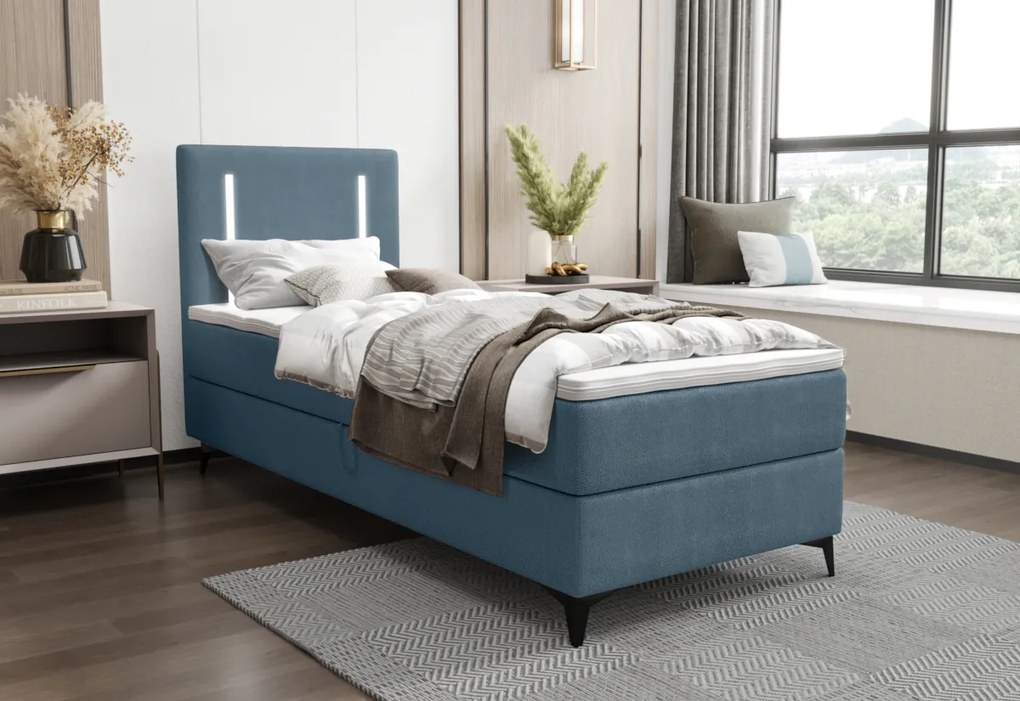 LONO comfort kárpitozott boxspring ágy, 90x200, curio 80, jobb