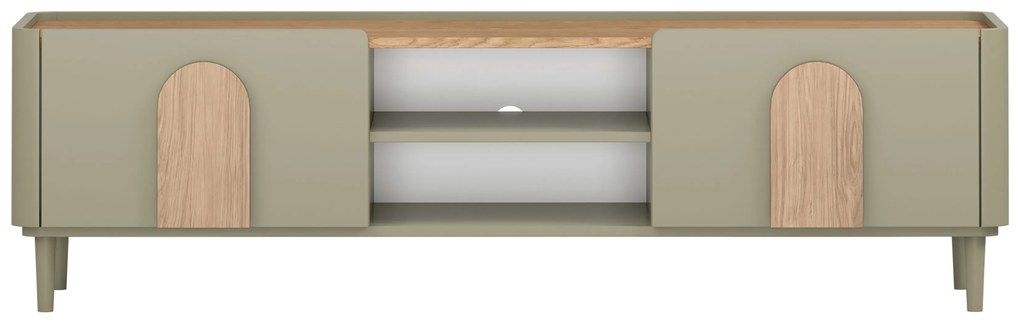 Amilio lábas TV szekrény 170 cm - eukaliptusz / baltic dune tölgy / natúr tölgy fogantyúk
