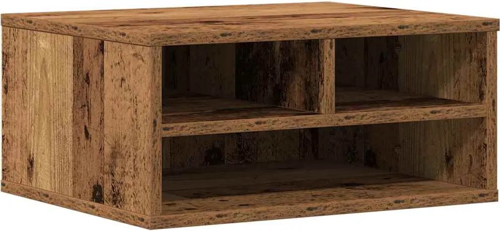 vidaXL Nyomtatóállvány tárolóval Öreg fa 49 x 40 x 22,5 cm Faanyag