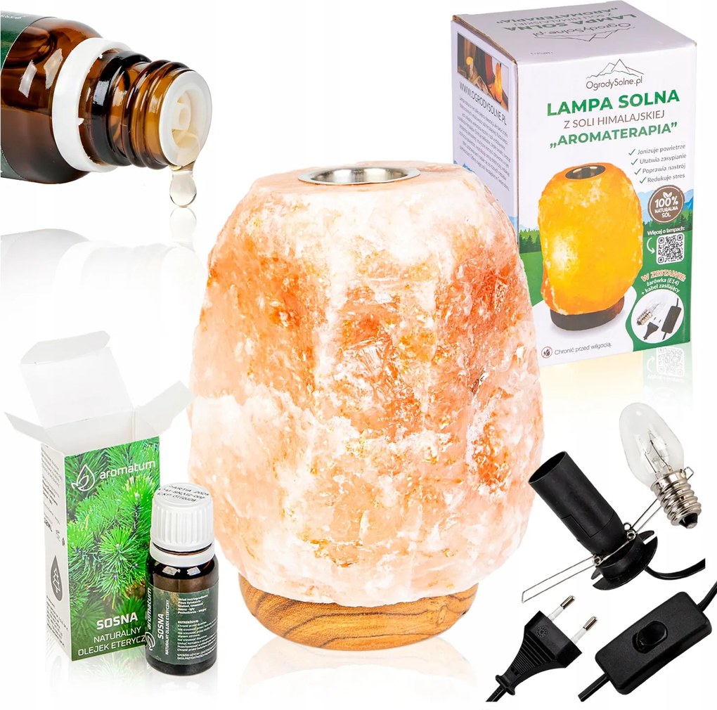 Aromaterápiás Sólámpa Természetes Fenyő Illóolajjal aromaterápiához