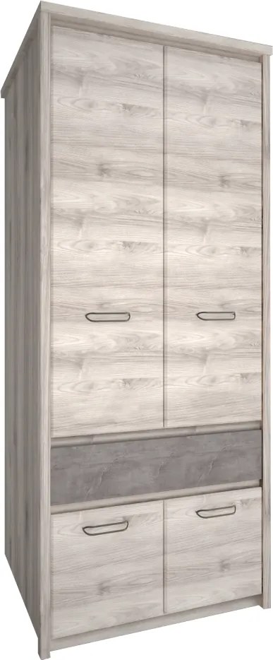 Szekrény 4D1S, nairobi gesztenye/onix, JESI NEW