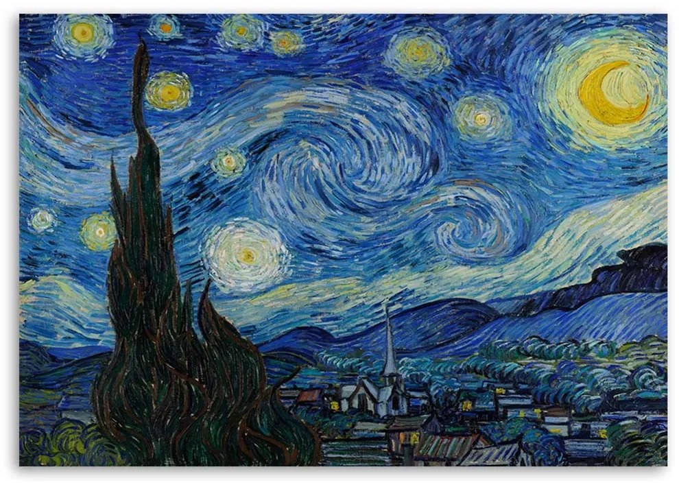 Gario Vászonkép Csillagos éjszaka - Vincent van Gogh, reprodukció Méret: 120 x 80 cm