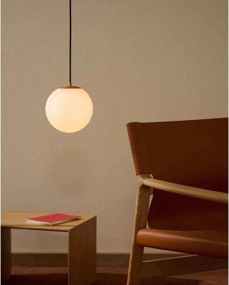 Fehér-aranyszínű függőlámpa üveg búrával ø 10 cm Brisia – Kave Home