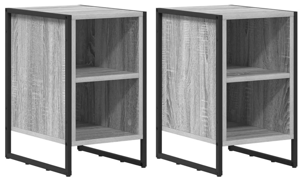 Éjjeli asztal 2 pcs Szürke Sonoma 39.5 x 30 x 50 cm Faanyag