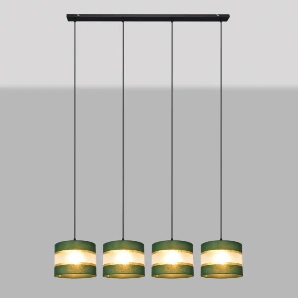 Csillár zsinóron HELEN 4xE27/15W/230V zöld/arany