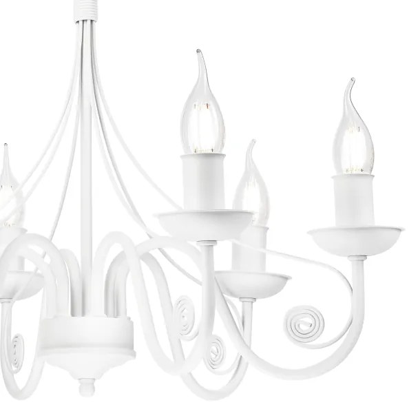 Csillár láncon DONATO 6xE14/40W/230V fehér