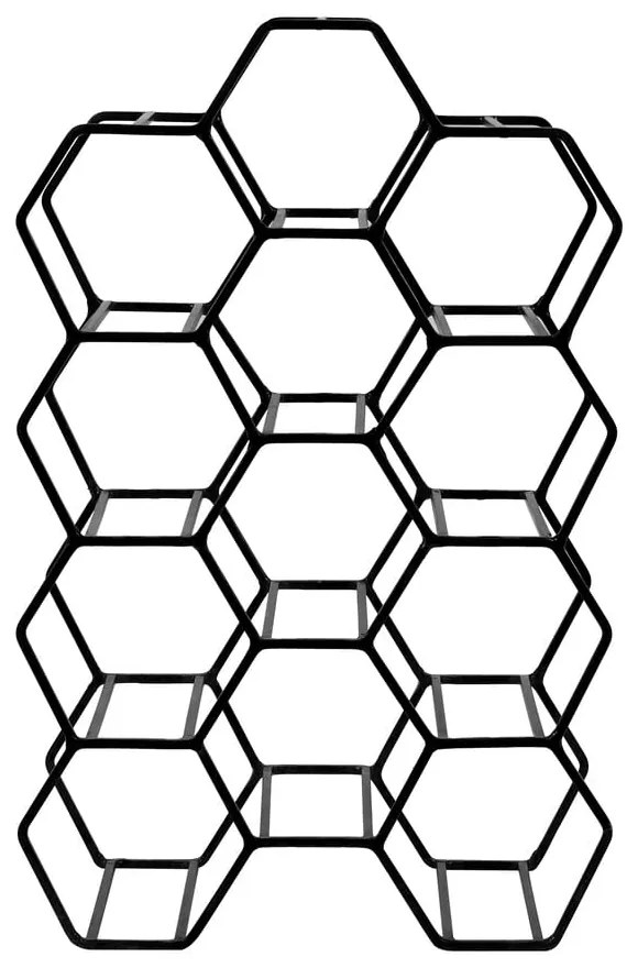 Fekete fém bortartó polcos állvány, palackok száma 12 Salbris – Light &amp; Living