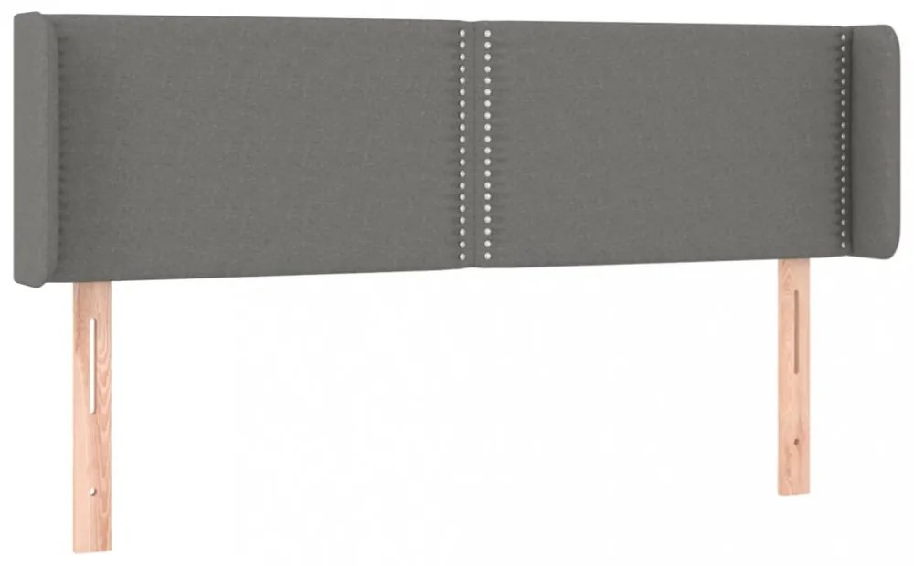 sötétszürke szövet LED-es fejtámla 147 x 16 x 78/88 cm