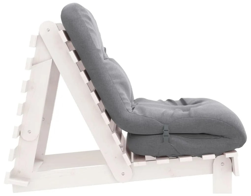 fehér tömör fenyőfa futon kanapéágy matraccal 70 x 206 x 11 cm