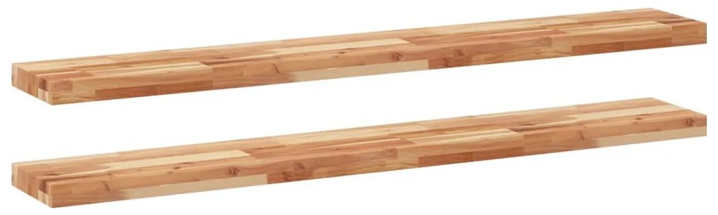 2 db olajbevonatú tömör akácfa függőpolc 140 x 20 x 4 cm