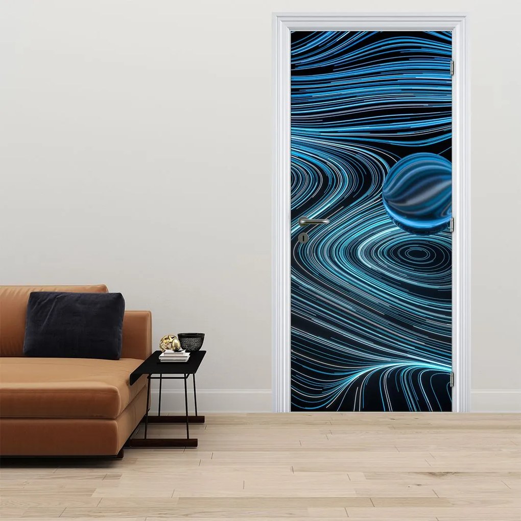 Fotótapéta ajtóra - Kék absztrakció (95x205cm)