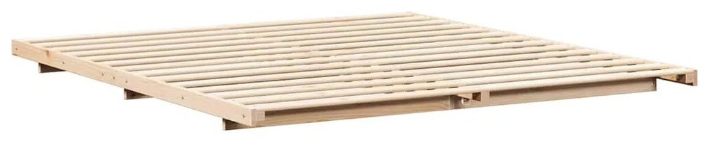Földi ágykeret Barna 200 x 200 cm Tömör fenyőfa