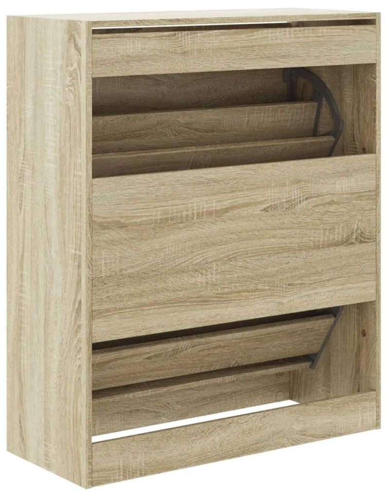 sonoma tölgy színű szerelt fa cipőszekrény 80 x 34 x 96,5 cm