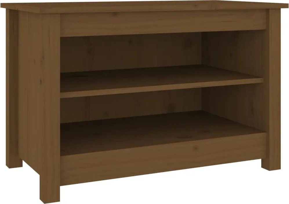 vidaXL mézbarna tömör fenyőfa cipőtároló pad 70x38x45,5 cm