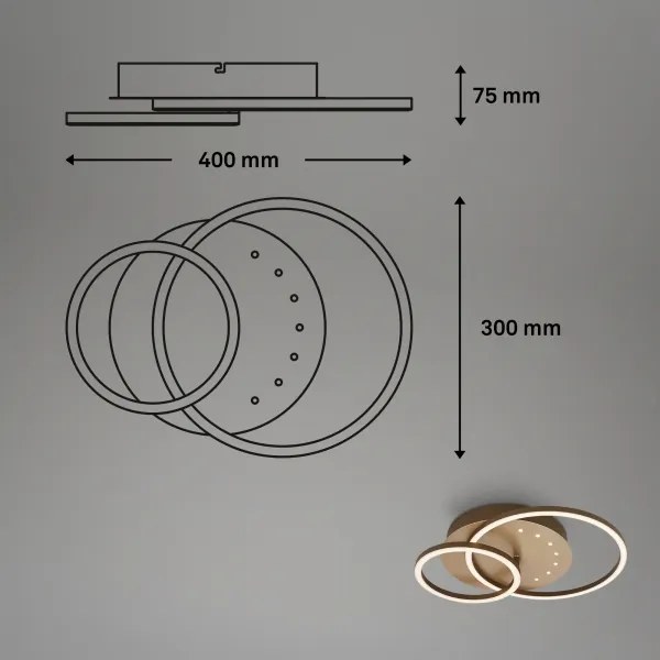 Brilo - dimmelhető LED mennyezeti lámpatest LED/26W/230V 3000K barna