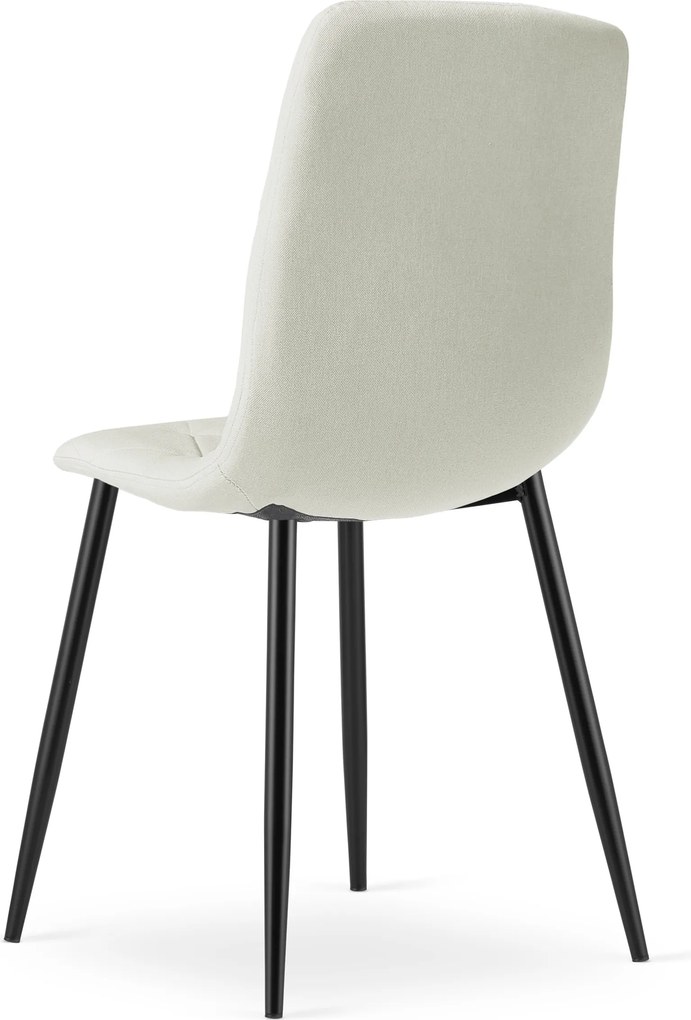 Krém étkezőszék LIBRA fekete lábakkal