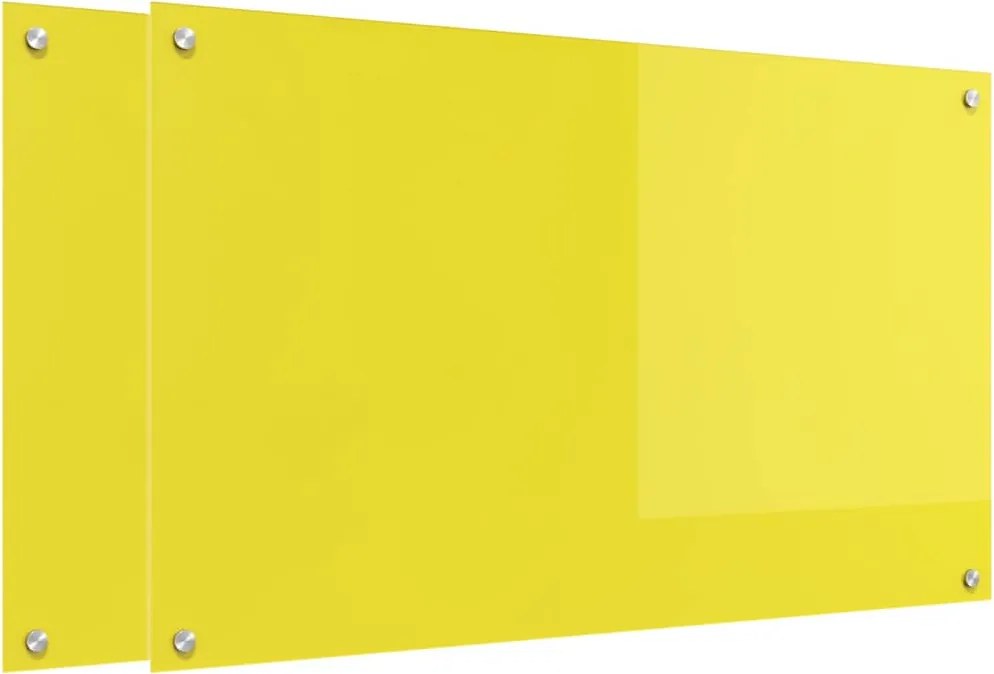 vidaXL Konyhai splashback 2 pcs Sárga 100 x 60 cm edzett üveg