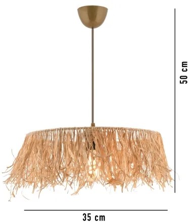 MARISKA kábeles függőlámpa 1xE27/40W/230V rafia