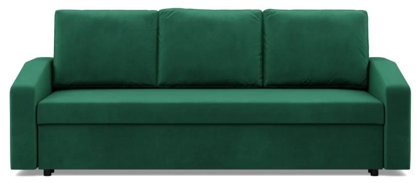 Zeus kanapéágy, bársony, hab töltet, döntött kartámasz, zöld