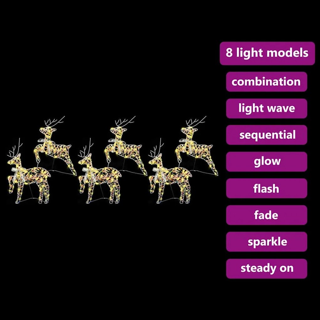 LED rénszarvasok 180 LED-del 6 pcs Többszínű PET