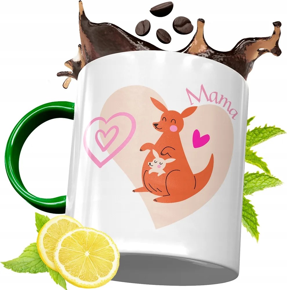 Zöld Bögre Anyukáknak Születésnapi Ajándék fényképes nyomtatással