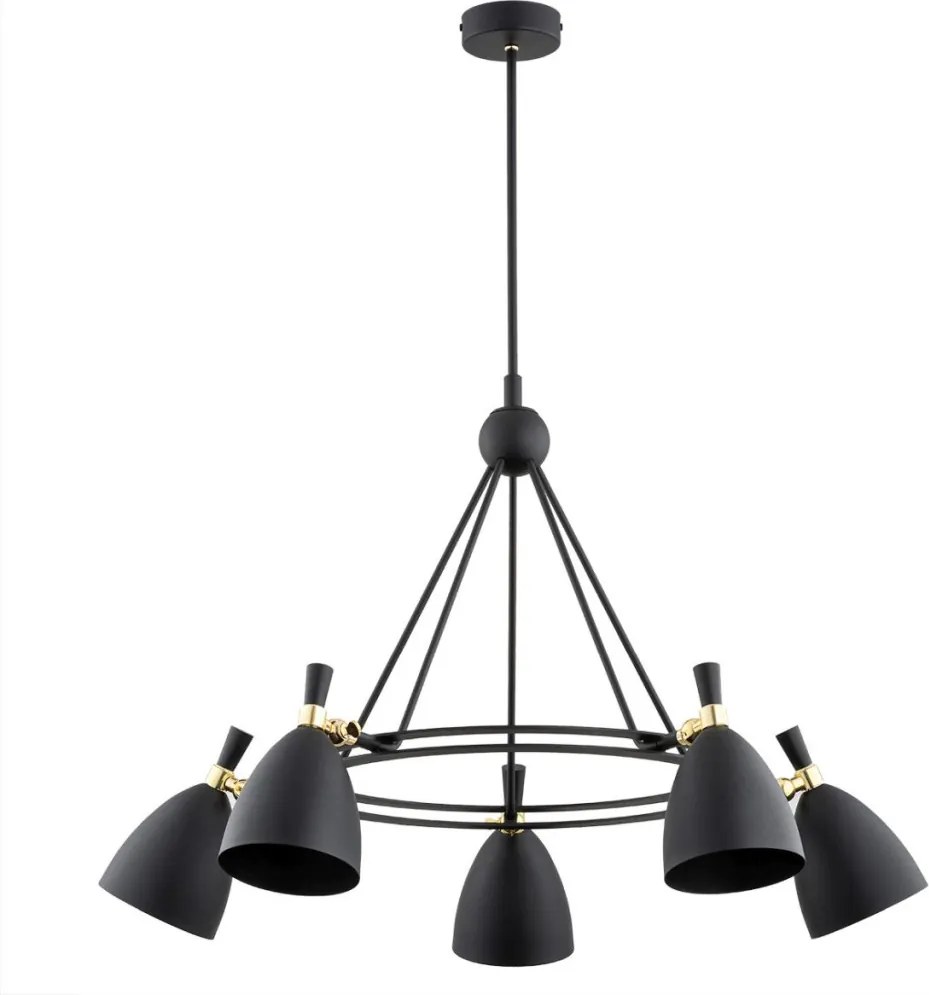 ARGON 2118 CHARLOTTE Modern Csillár Fekete, Sárgaréz E27 IP20