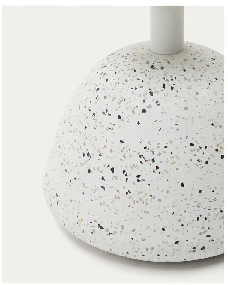 Fehér terrazzo cement dohányzóasztal 48x48 cm Saura – Kave Home
