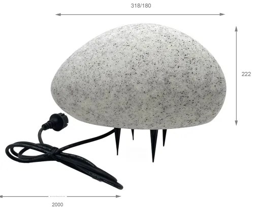 Kültéri dekoratív lámpatest LUMISTONE 1xE27/15W/230V IP65 átm. 31,8 cm