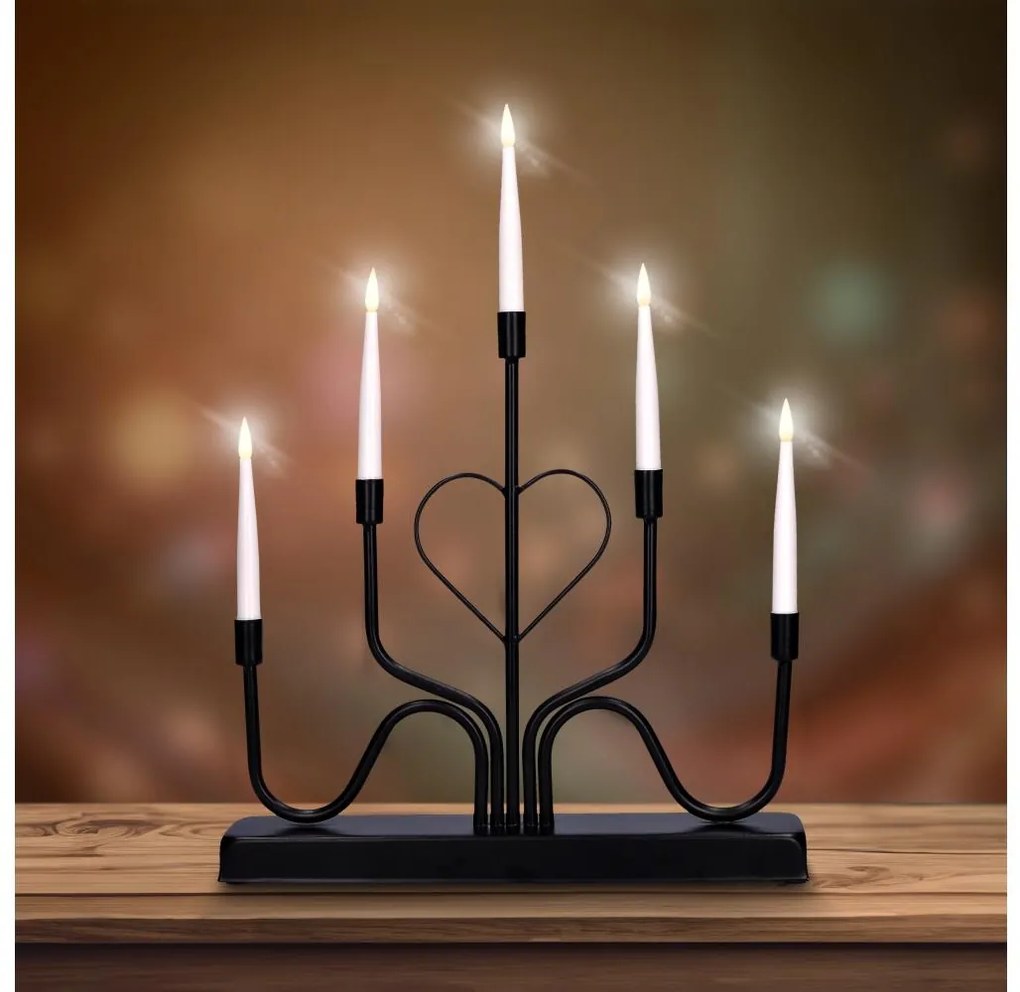 Brilagi - LED karácsonyi gyertyatartó LED/2xAA fekete