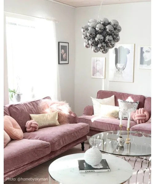 ByRydens 4200440-4505 - Csillár zsinóron GROSS 8xG9/4W/230V füstös/fekete