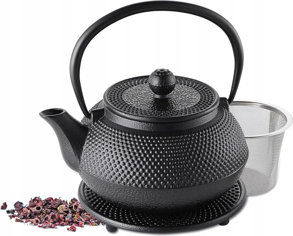 Öntöttvas teáskanna állvánnyal 1,1 l