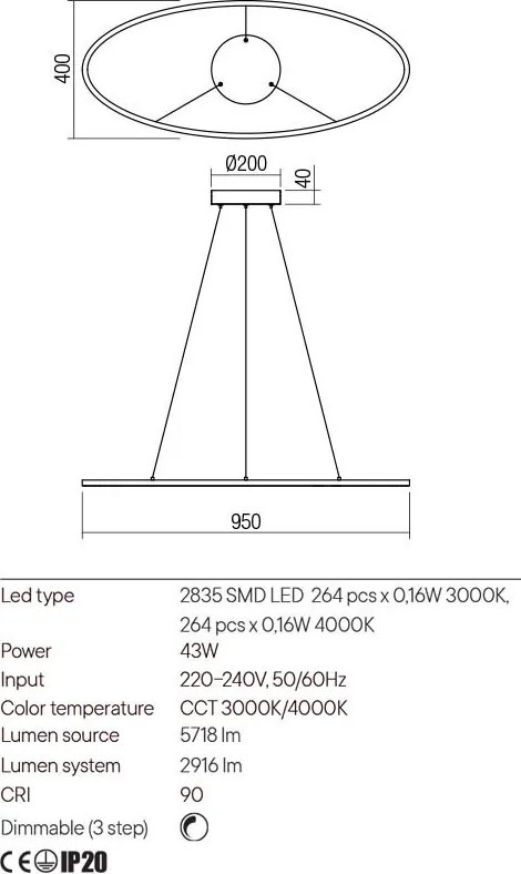REDO 01-3338 LEO Modern Led Függesztett Lámpa LED IP20