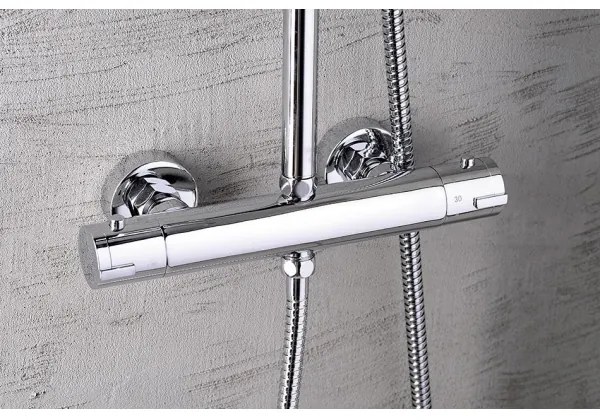 Aqualine - Zuhany készlet termosztatikus csappal LIGA fényezett króm