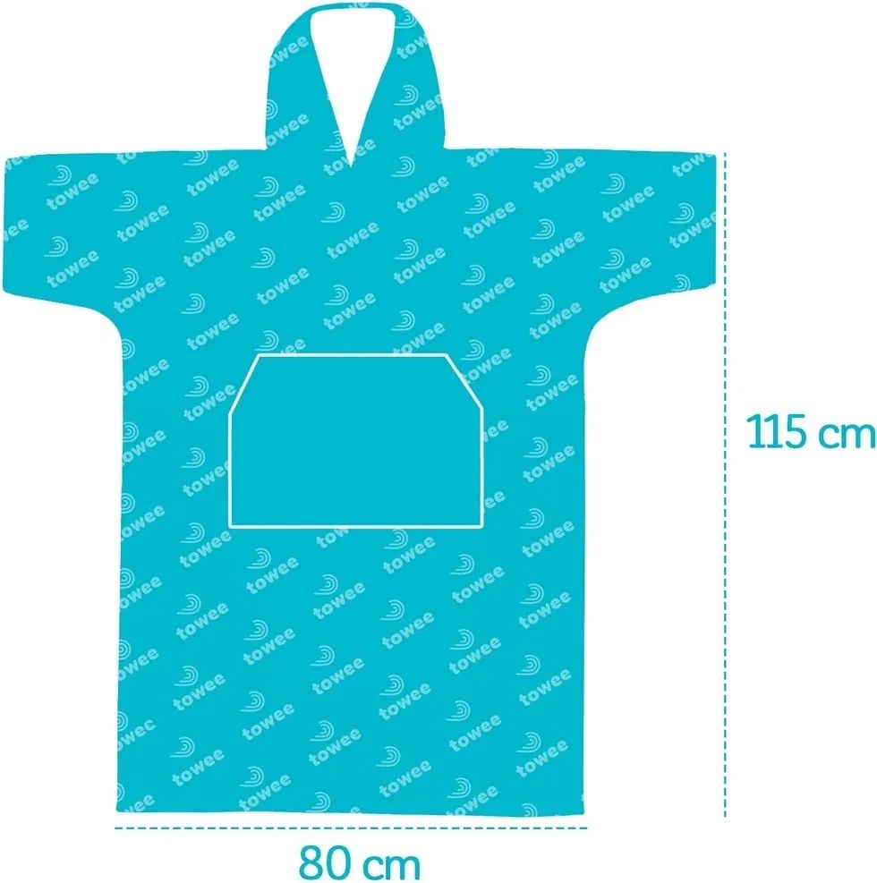 Towee Surf poncho MONO fekete, 80 x 115 cm, 80 x 115 cm