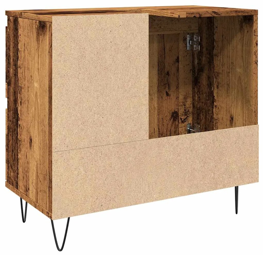antik fa színű szerelt fa mosdószekrény 65 x 33 x 60 cm