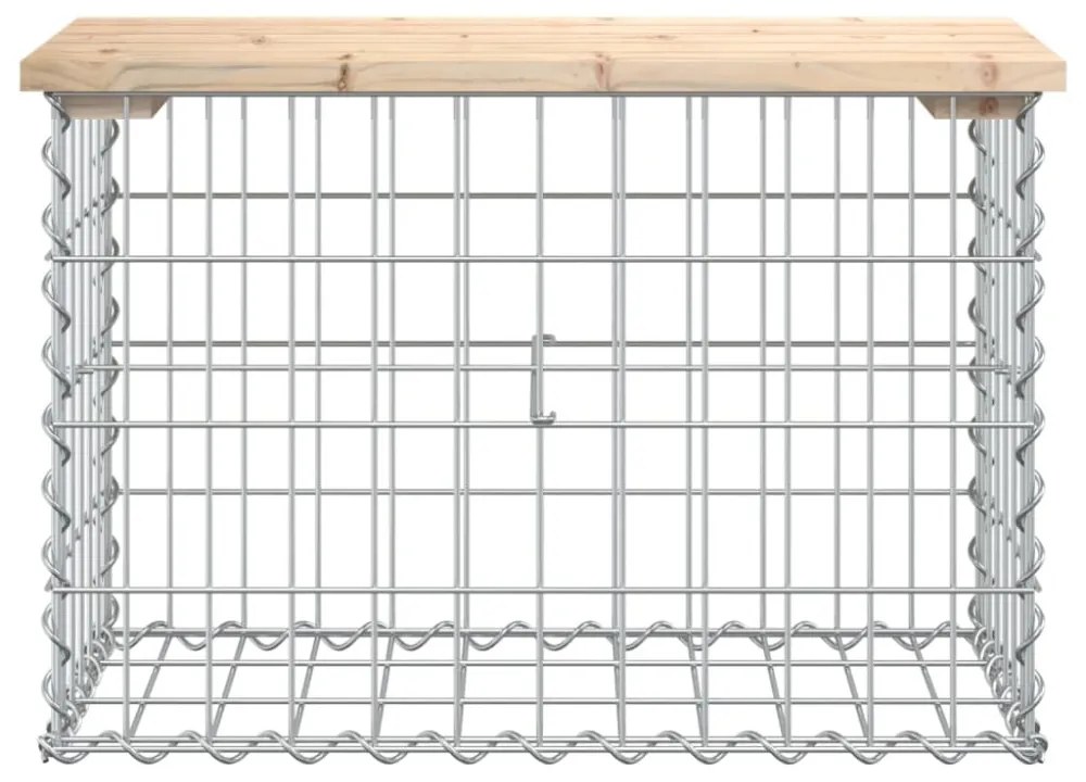 tömör fenyőfa gabion kerti pad 63x31,5x42 cm