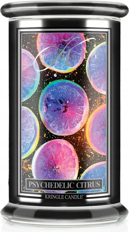 Psychadelic Citrus Kringle Candle nagy gyertya két kanóccal (624g)