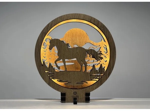 Li-Go 23598/DUB2 - LED Dimmelhető asztali díszlámpa LED/12W/230V 20x22 cm tölgy