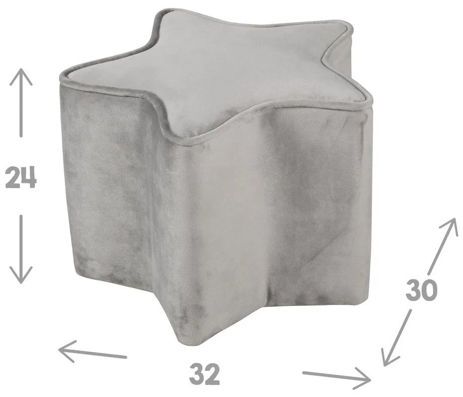 Világosszürke bársony gyerek puff Lil Sofa – Roba