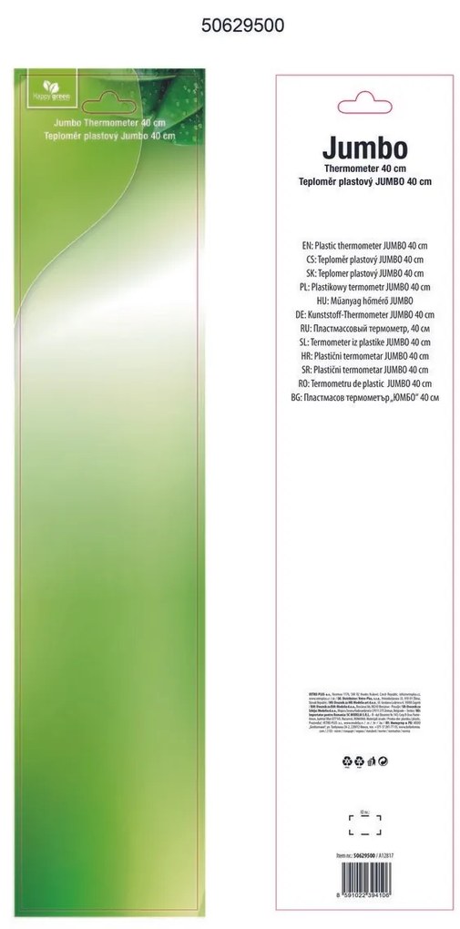 Happy Green Jumbo műanyag hőmérő, 40 cm